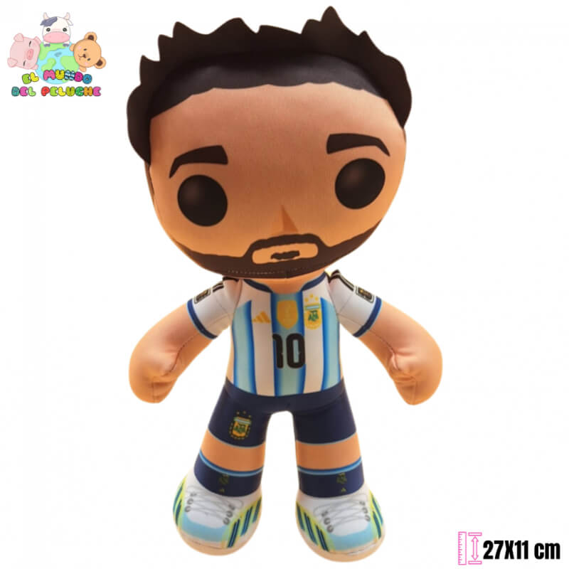 Peluche Funko Lionel Messi | Peluche Futbolista Estilo Funko #10 | 27x11 cm | El Mundo del Peluche