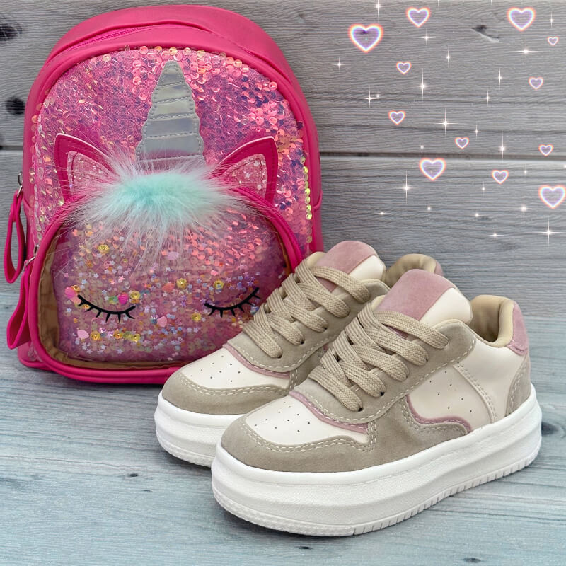 Sneakers de Niña Café Nude Beige