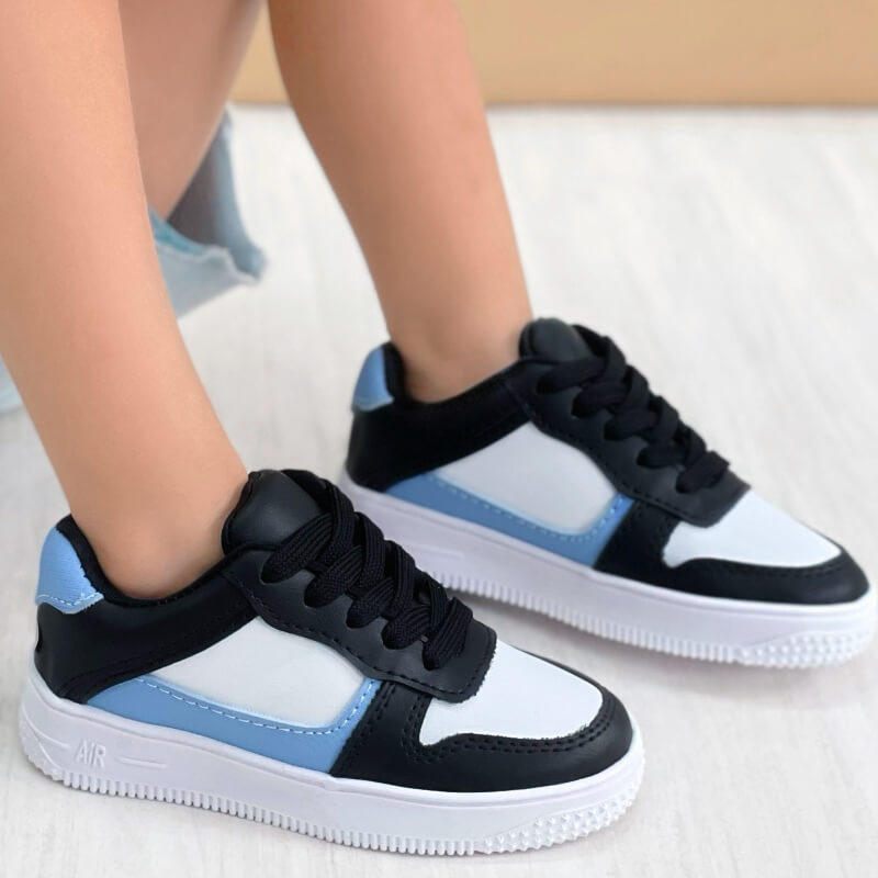 Sneakers de Niño Negro con Celeste