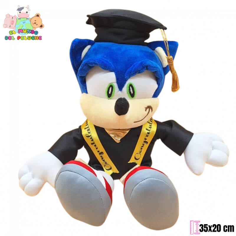 Peluche Graduación | Sonic Graduación | 35x20 cm | El Mundo del Peluche