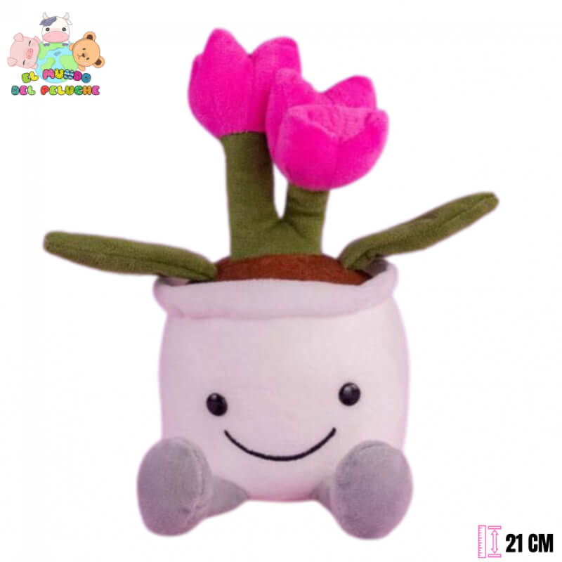 Maceta con Tulipán de Peluche | 21 cm | El Mundo del Peluche