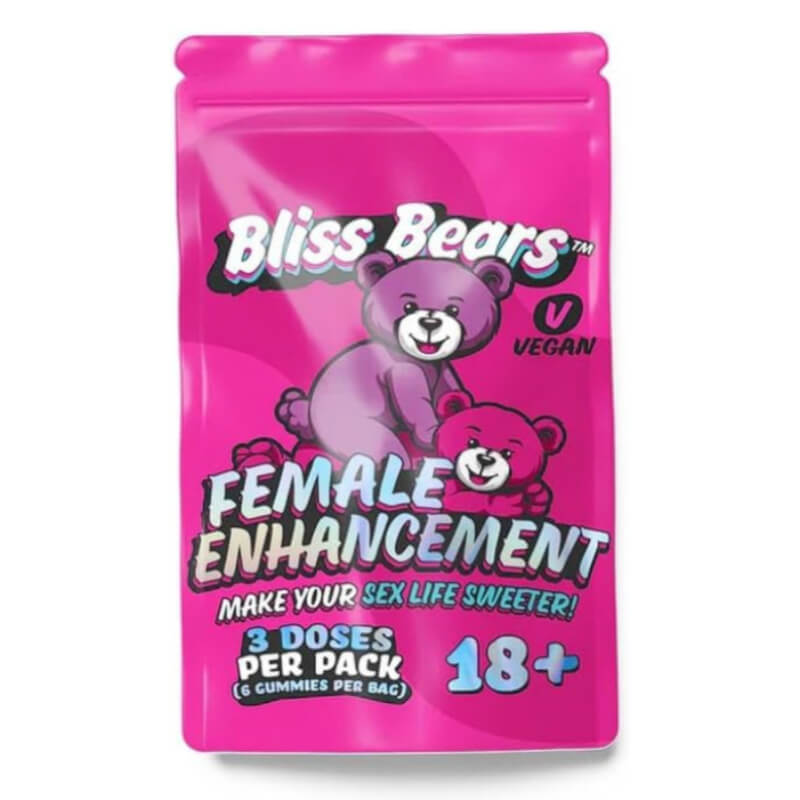 GOMITAS AFRODISIÁCAS PARA ELLAS +18, Paq 6 unidades, Veganas, Sabor tropical. BLISS BEARS