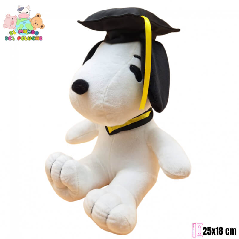 Snoopy Graduado #1 Tela Velboa | 25x18 cm | El Mundo del Peluche
