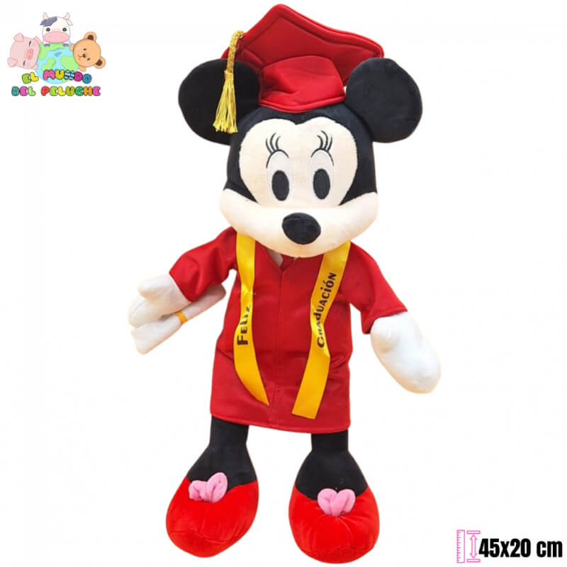 Minnie Roja Graduación | 45x20 cm | El Mundo del Peluche
