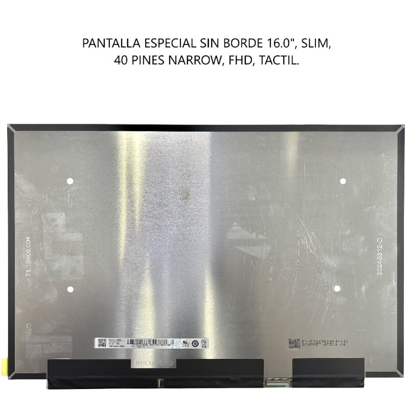 PANTALLA ESPECIAL SIN BORDE 16.0 SLIM 40P NARROW FHD TACTIL