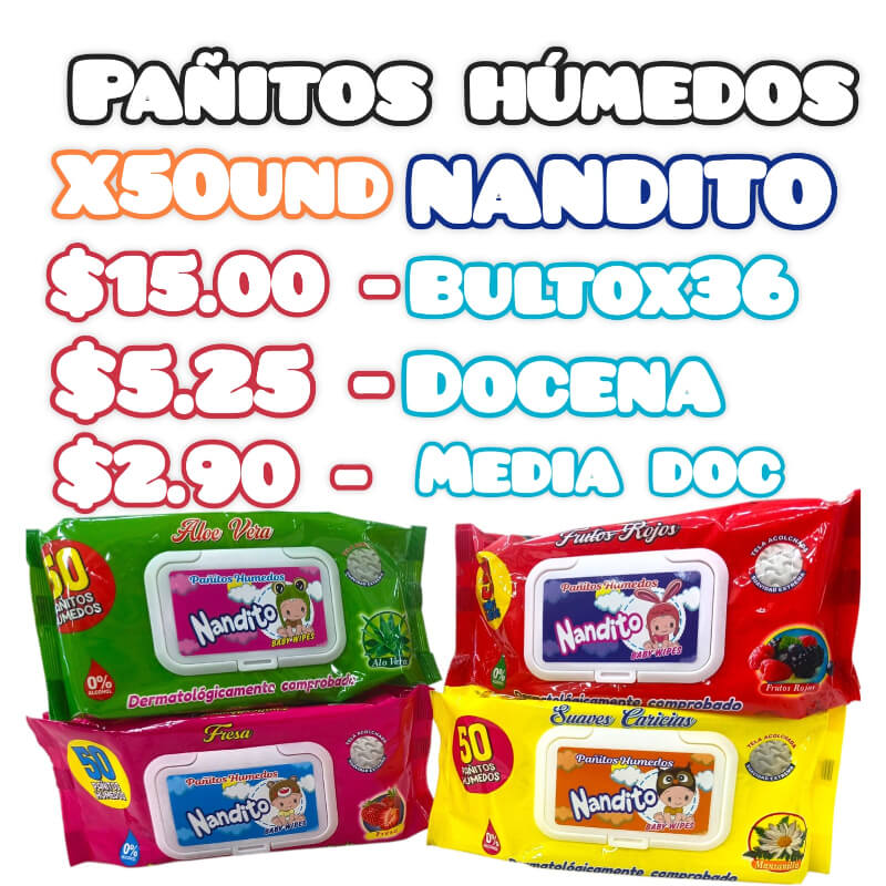 PAÑITOS HÚMEDOS NANDITO X 50