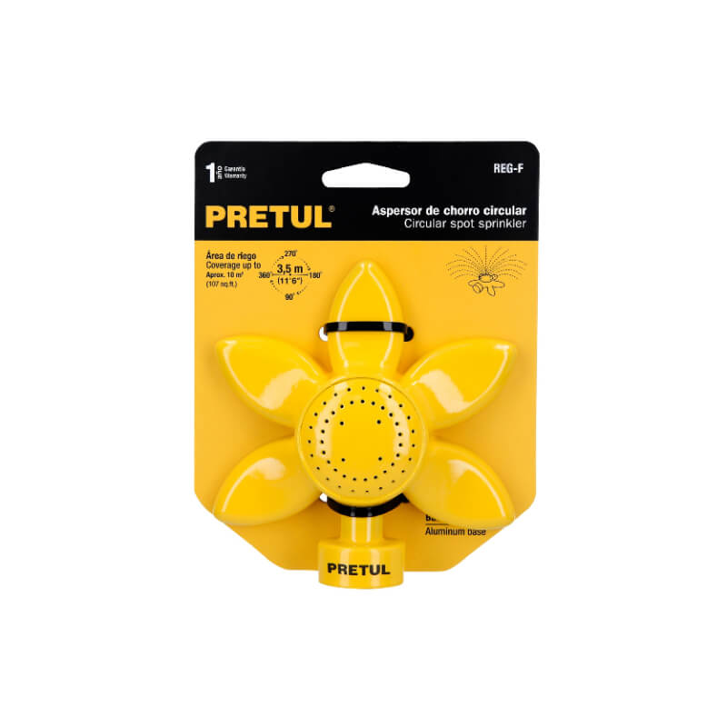 ASPERSOR DE AGUA AMARILLO TIPO FLOR PRETUL
