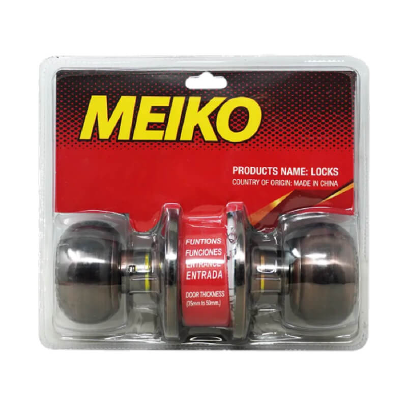 CERRADURA DE POMO CON LLAVE PARA DORMITORIO MEIKO