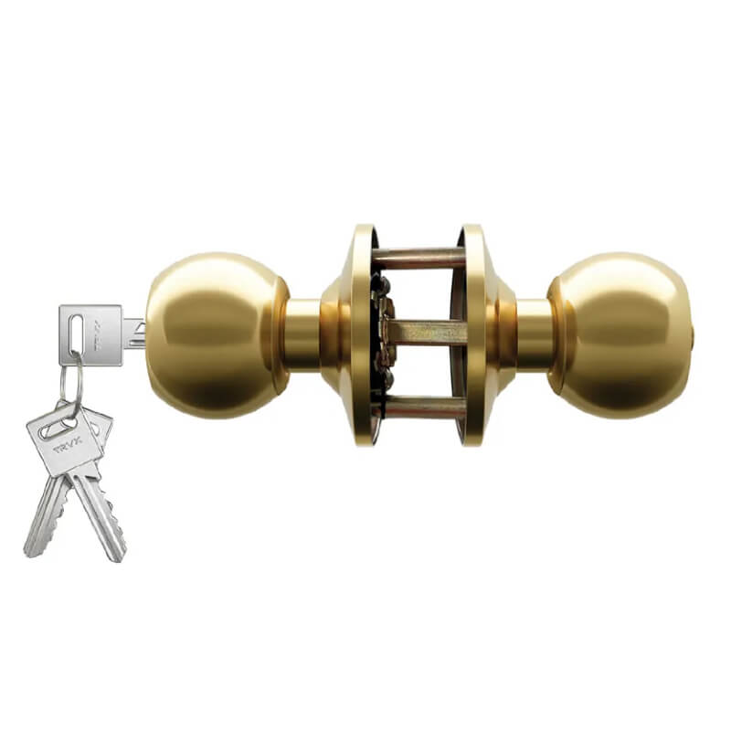 CERRADURA DORMITORIO POMO BP-220 BRONCE PULIDO TRAVEX