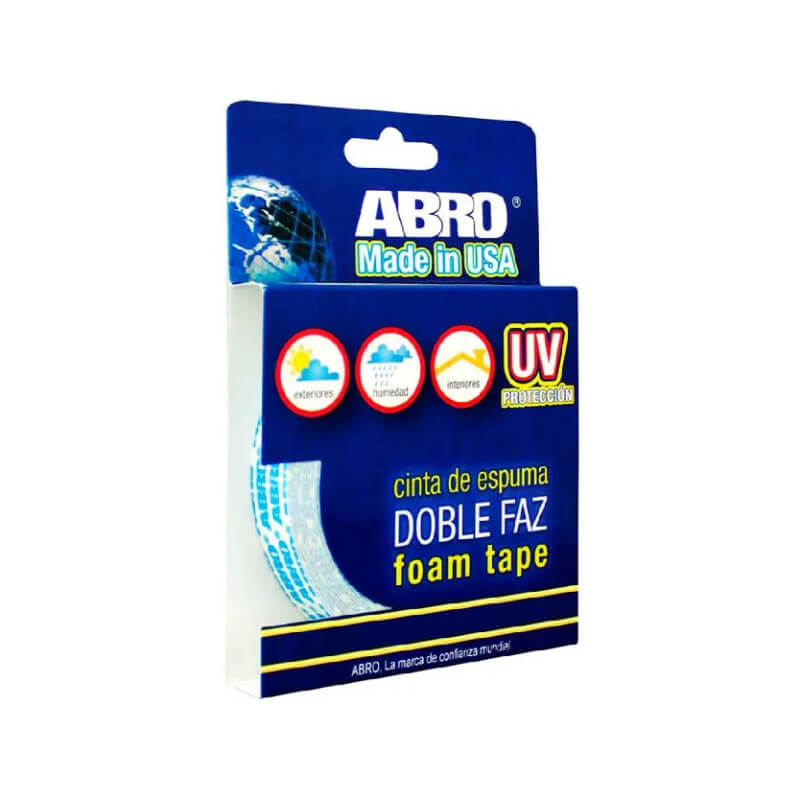 CINTA DOBLE FAZ 12MM X 2M X 1MM ABRO