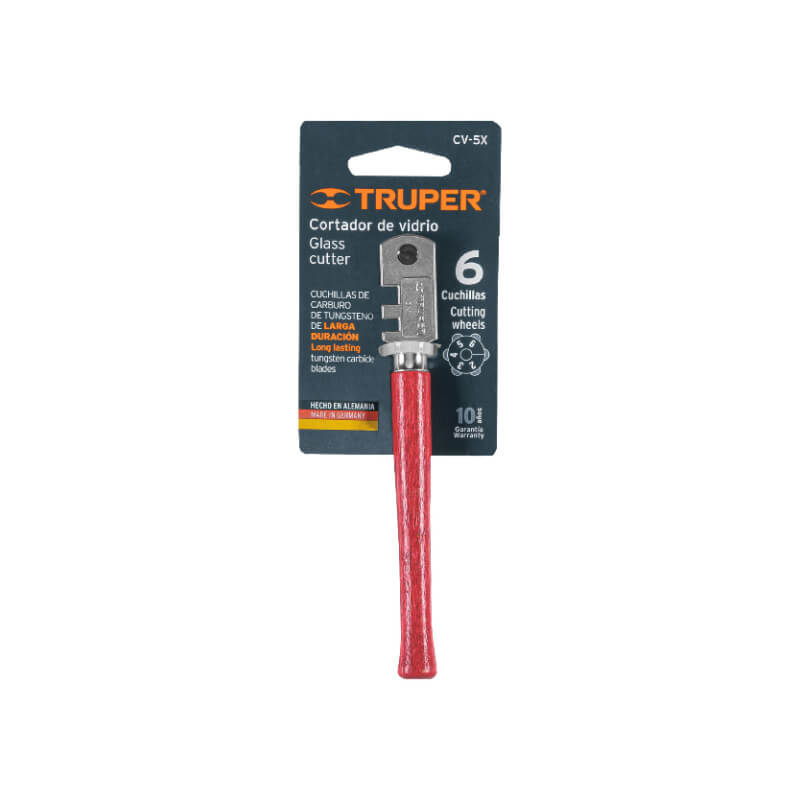 CORTA VIDRIO 12954 CV-5X MANGO DE MADERA TRUPER