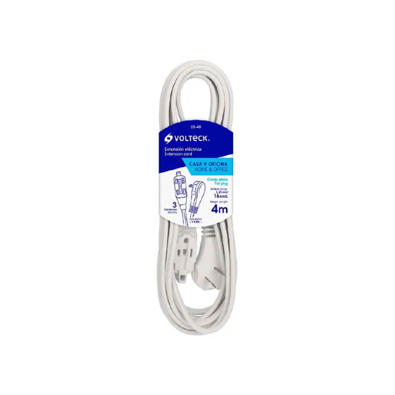 EXTENSION ELECTRICA 4M 16AWG 127V-13A VOLTECK