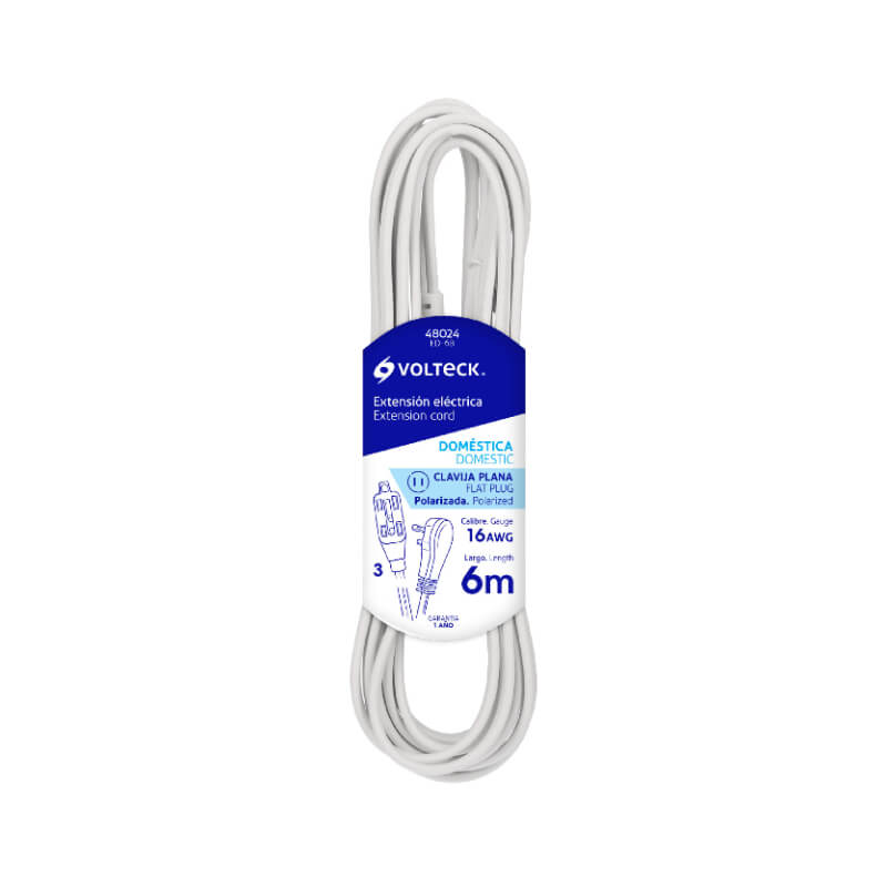 EXTENSION ELECTRICA 6M 16AWG 127V-13A VOLTECK