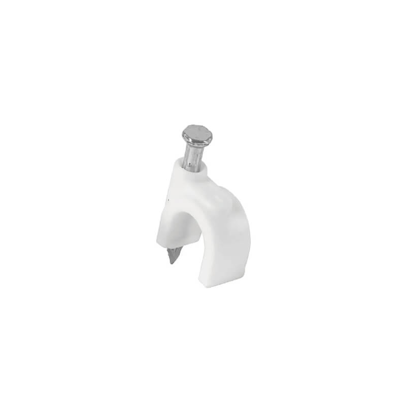 GRAPA PLASTICA REDONDA 6MM BLANCA FUNDA 20 UNIDADES VOLTECK