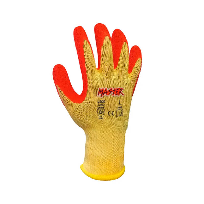 GUANTES REVESTIDOS DE LATEX CORRUGADO L300 TALLA L MASTER