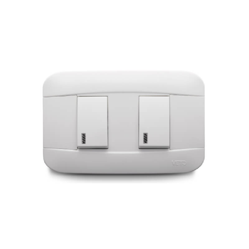 INTERRUPTOR DOBLE PLA38063 LUZ PILOTO BLANCO VETO
