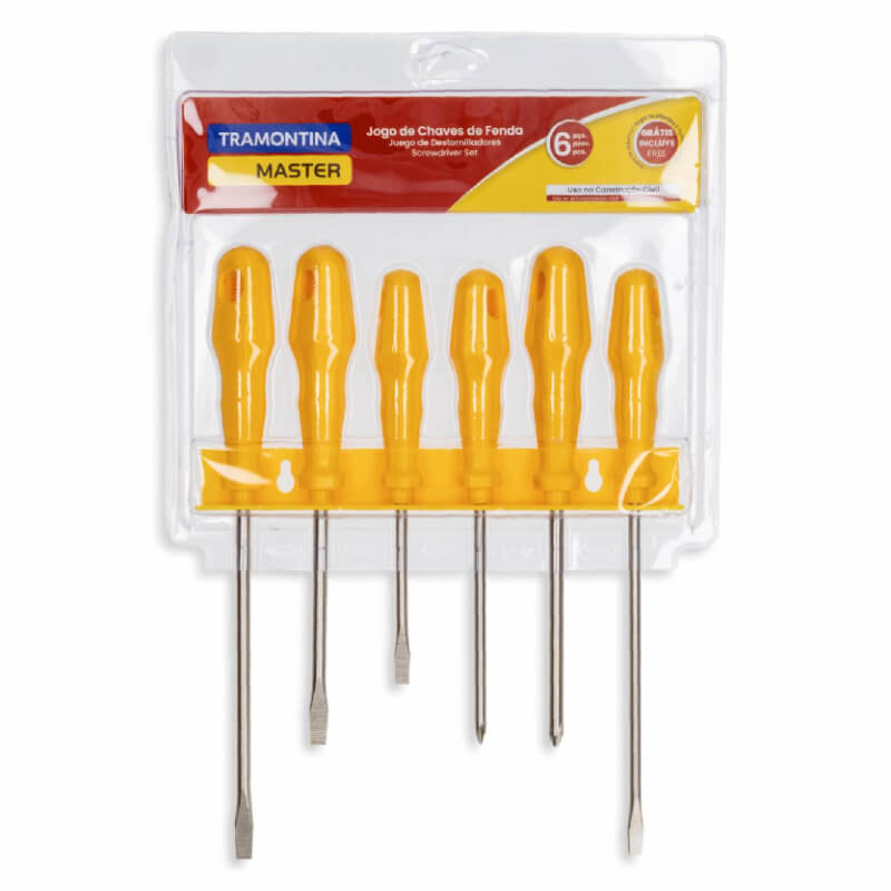 JUEGO DE DESTORNILLADORES 6PZ CON SOPORTE TRAMONTINA