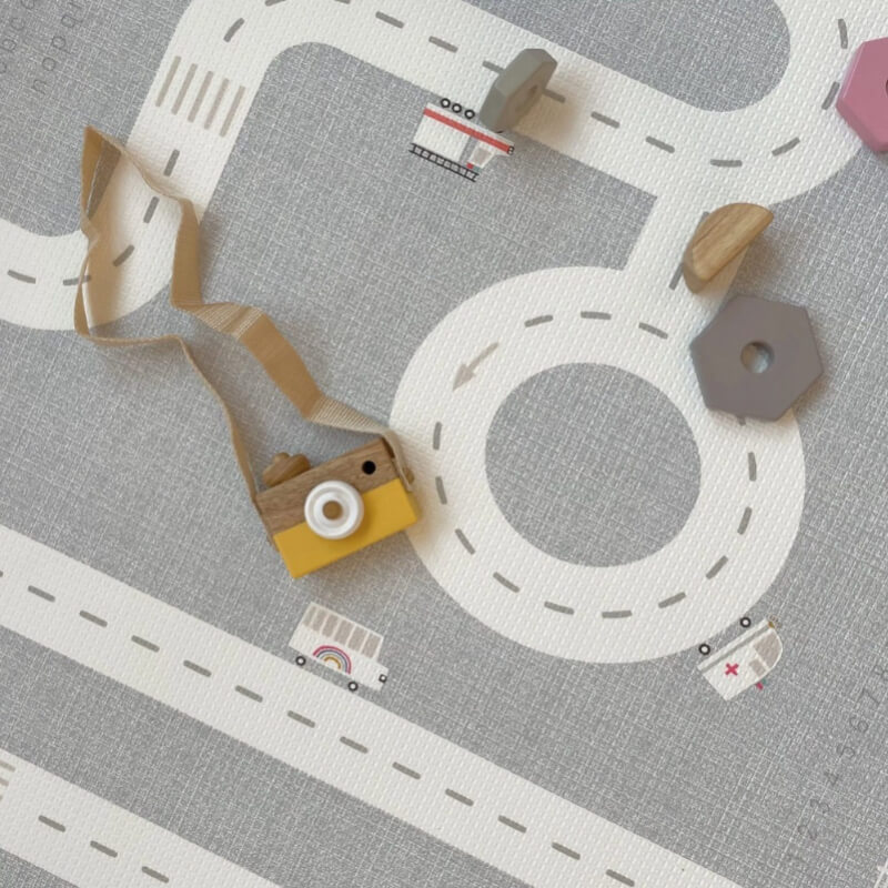 Alfombra Nordic Road + Blue Dots (One piece playmat)