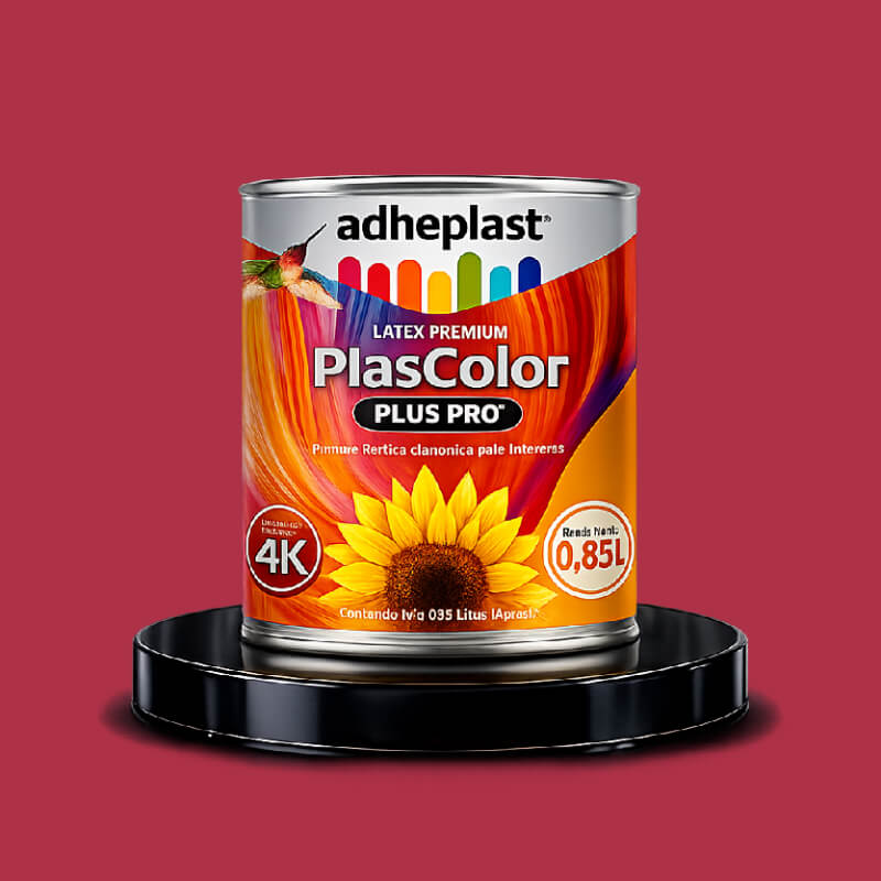 PINTURA LATEX ROJO PASION PLASTCOLOR CA10434 LITRO ADHEPLAST