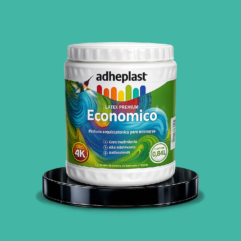 PINTURA LATEX TURQUEZA SUPER ECONOMICO CA10354 LITRO ADHEPLAST