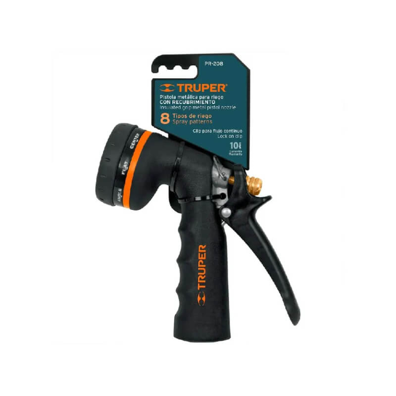 PISTOLA METALICA PARA RIEGO 8 FUNCIONES PR-208 TRUPER