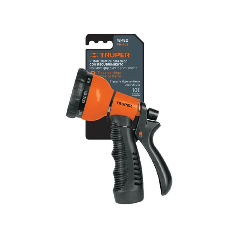 PISTOLA PLASTICA PARA RIEGO 8 FUNCIONES PR-409 TRUPER