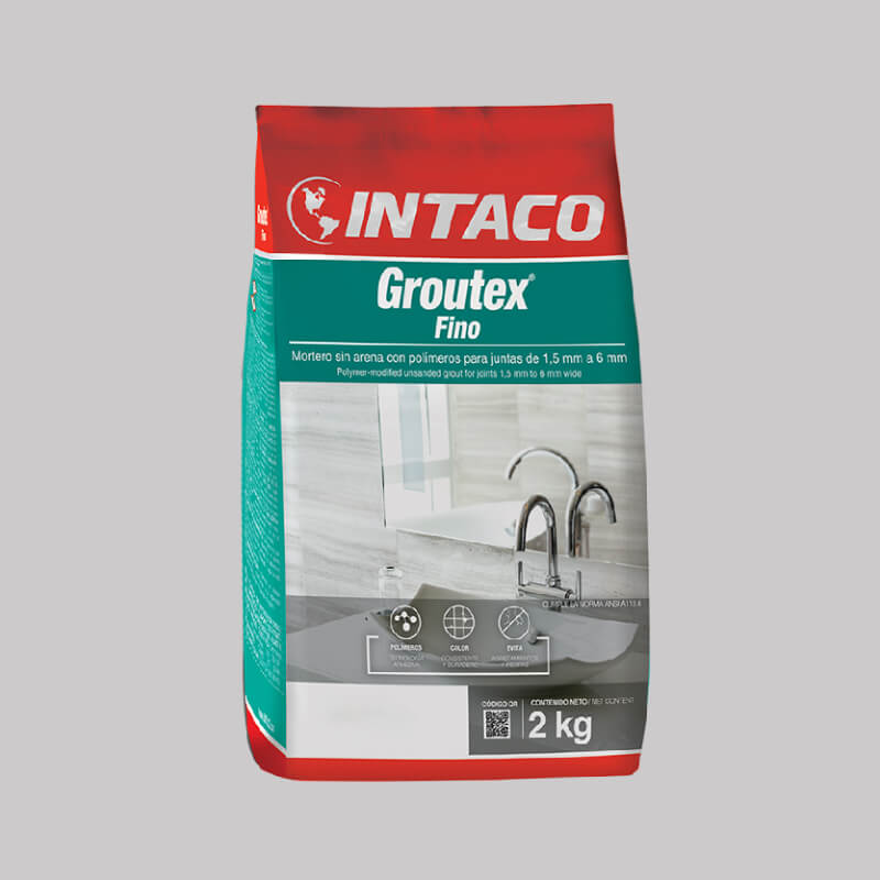 PORCELANA GRIS CLARO FINO 2KG GROUTEX INTACO
