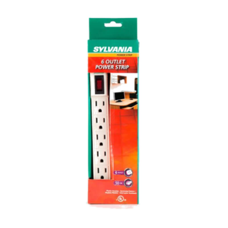 SUPRESOR DE PICOS PVC 6 TOMAS 110/120-15A P60114 SYLVANIA