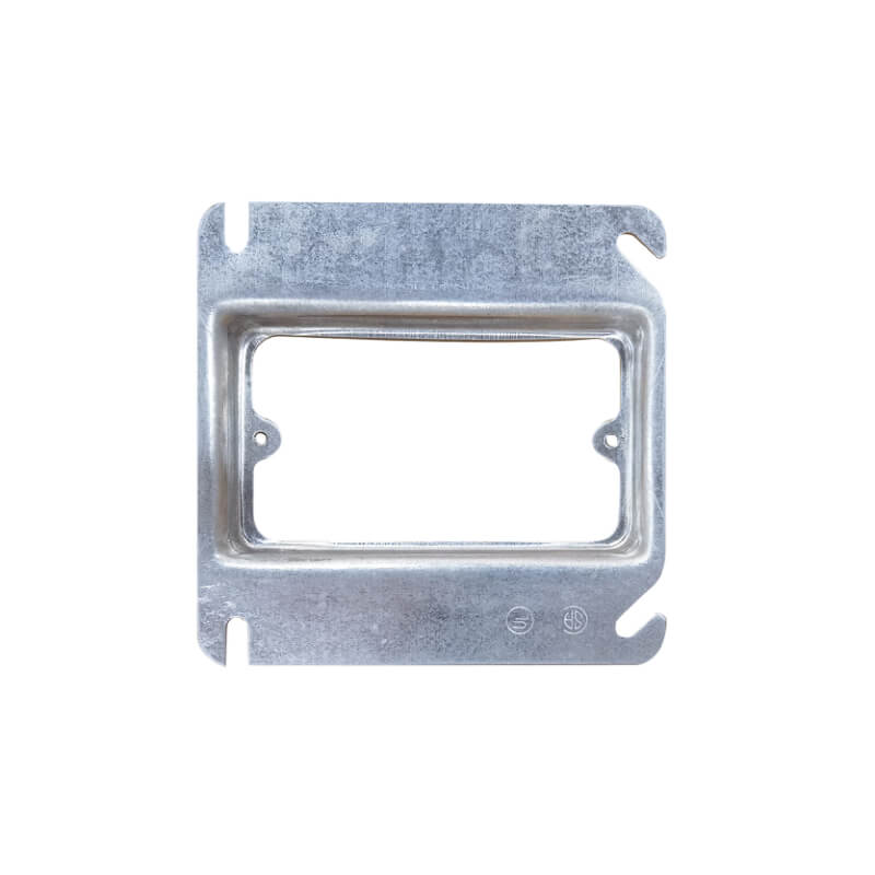 TAPA PARA CAJETIN CUADRADA 10X10CM METALICA TOMACORRIENTE