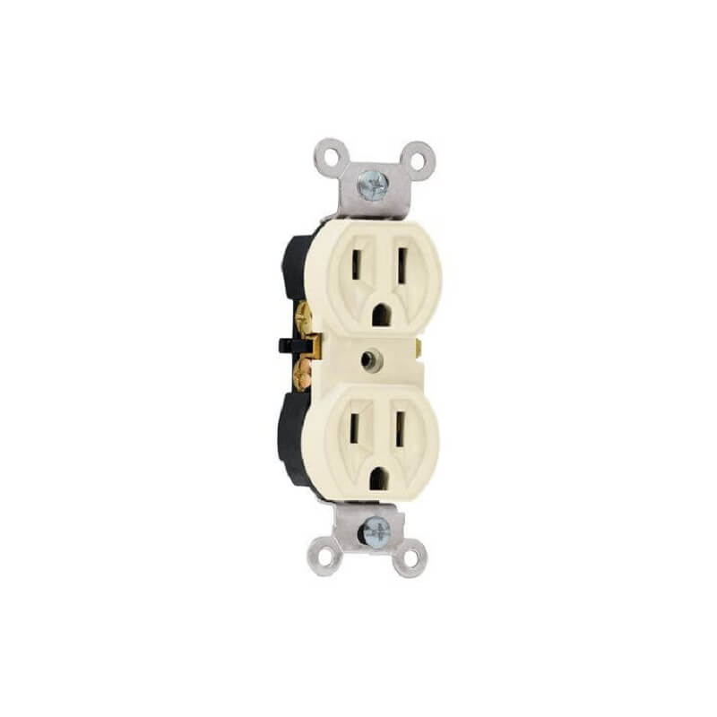 TOMACORRIENTE DOBLE 15A-127V POLARIZADO BEIGE VOLTECK