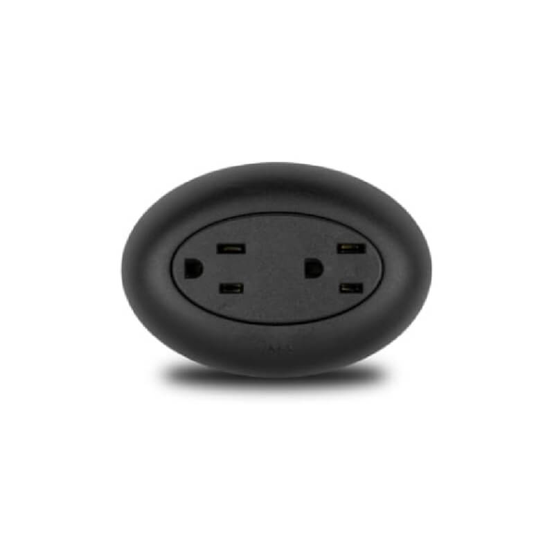 TOMACORRIENTE DOBLE POLARIZADO 125/250V 10A/15A CLI20297 NEGRO VETO