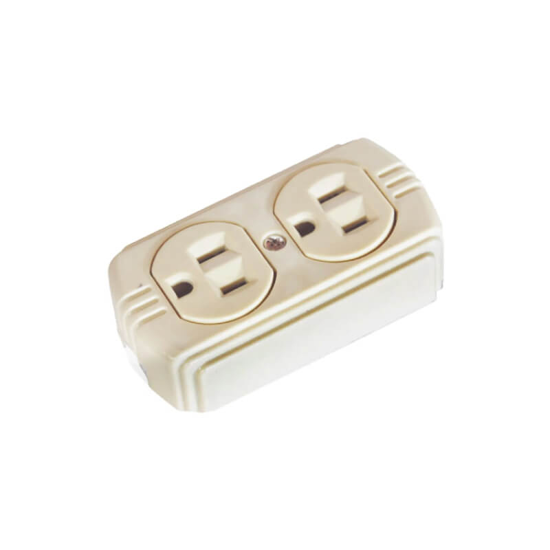 TOMACORRIENTE DOBLE POLARIZADO 15A-125V SOBREPUESTO VOLTECK