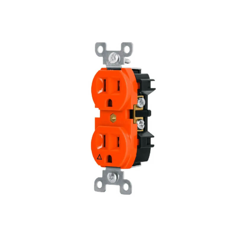 TOMACORRIENTE DOBLE POLARIZADO NARANJA 46105 VOLTECK