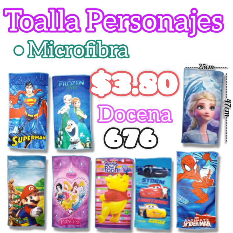 TOALLA PERSONAJE -MICROFIBRA