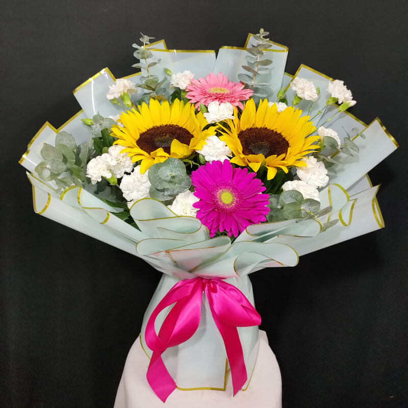 RAMO DE GERBERAS Y GIRASOL