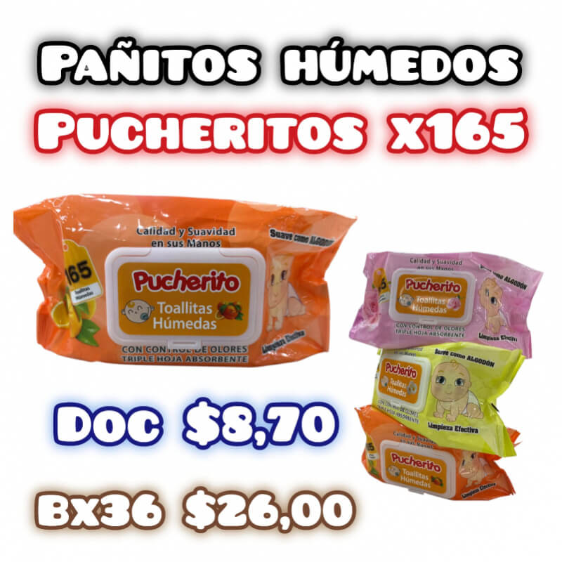 PAÑITO HUMEDOS PUCHERITO X165