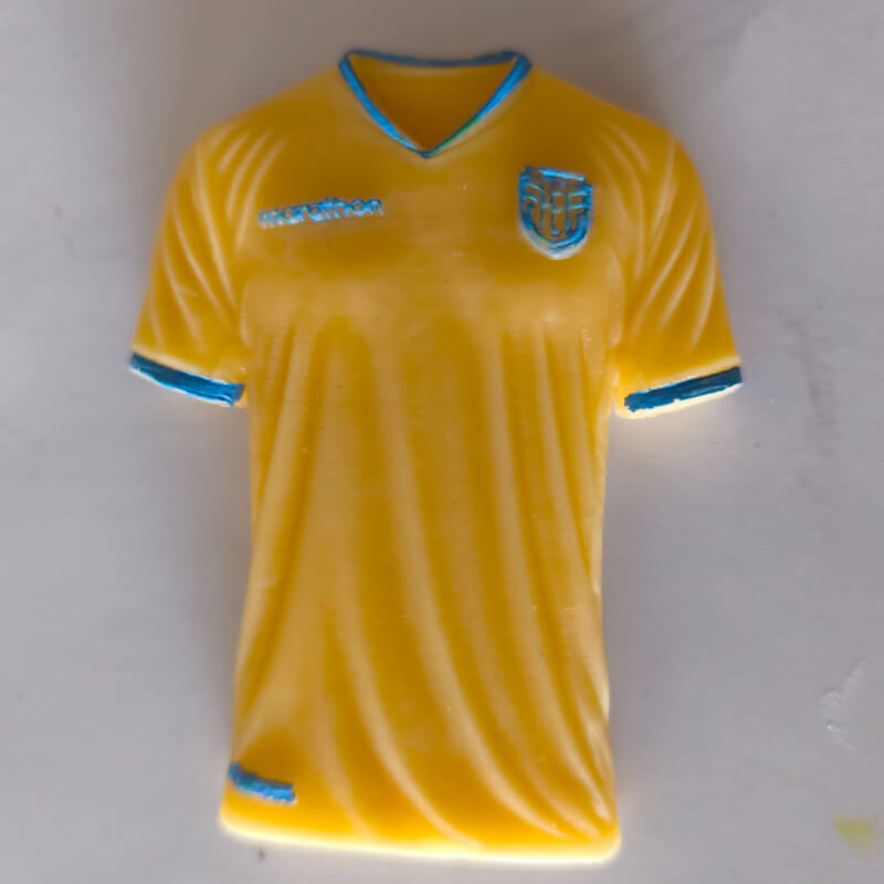 Molde con diseño de Camisa del Mundial para uso en velas, jabones, cemento, yeso, chocolate, resina.