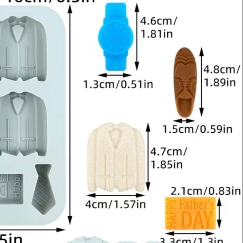 Combo de combinaciones de accesorios de Papá para uso en Velas, Jabones, chocolate, resina. (precios unitarios en la descripción)