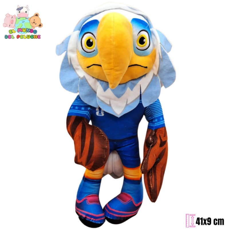Peluche Mascota Clutch Águila Calva Estados Unidos Mundial 2026 | 41 x 9 cm | El Mundo del Peluche