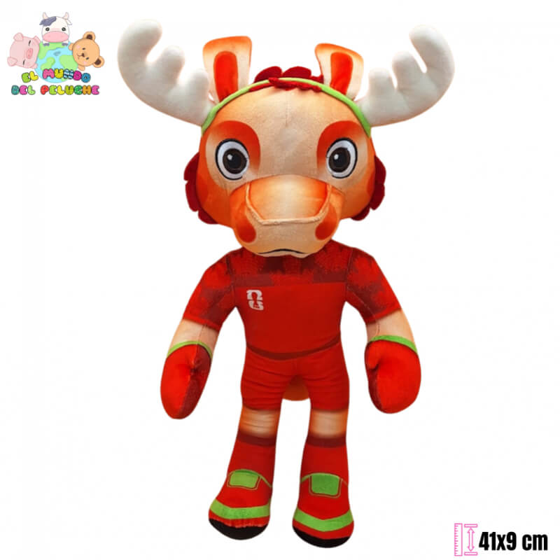 Peluche Mascota Maple Alce Canadiense Mundial 2026 | 41 x 9 cm | El Mundo del Peluche