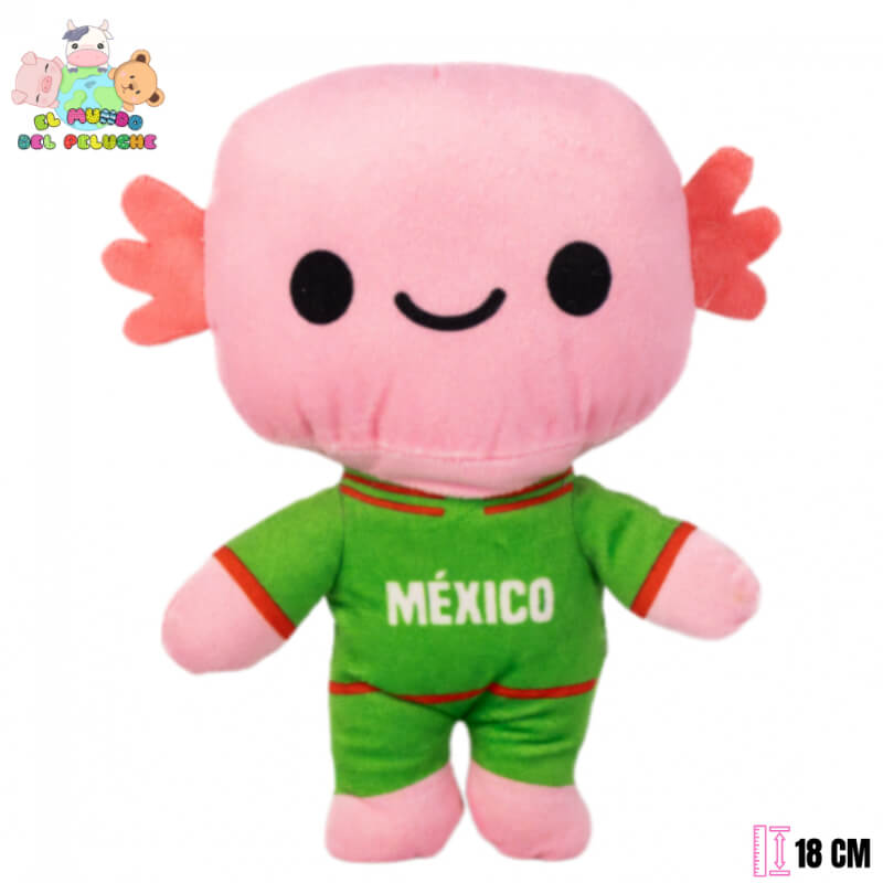 Peluche Ajolote de México – Colección Mundialera Fan | 18 cm | El Mundo del Peluche