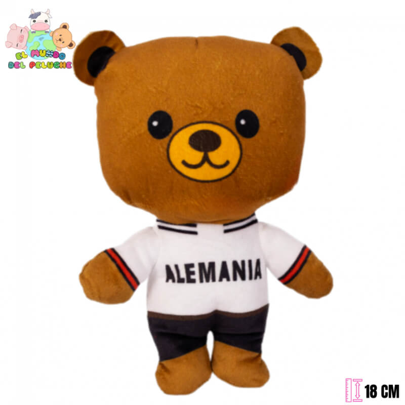 Peluche Oso de Alemania – Colección Mundialera Fan | 18 cm | El Mundo del Peluche
