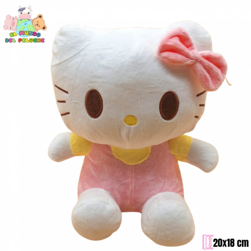 Peluche Kitty con Moño Rosa | 23 cm | El Mundo del Peluche