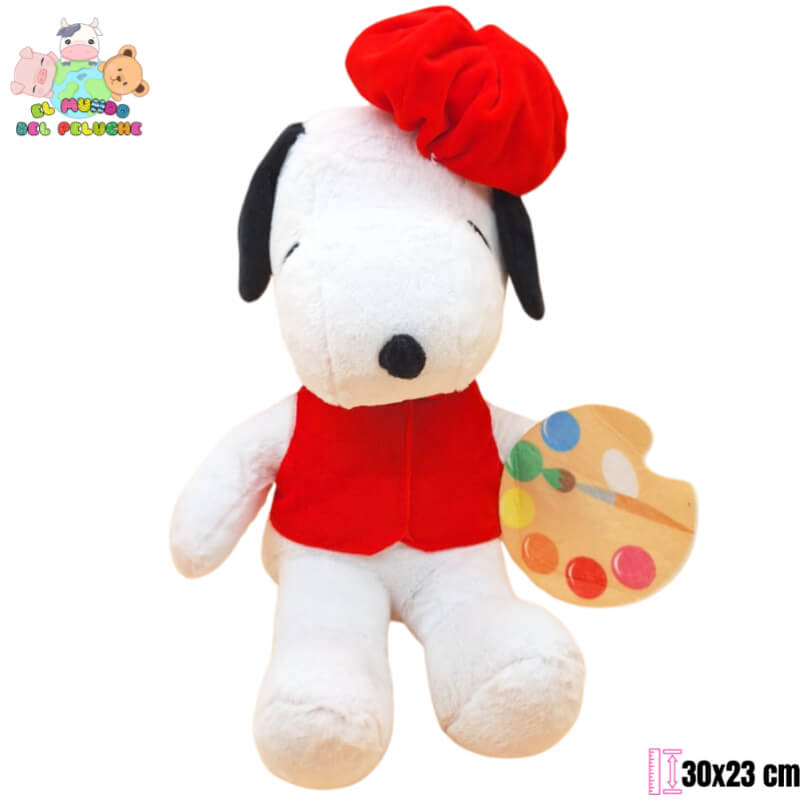 Peluche Snoopy Pintor | 30x23 cm | El Mundo del Peluche