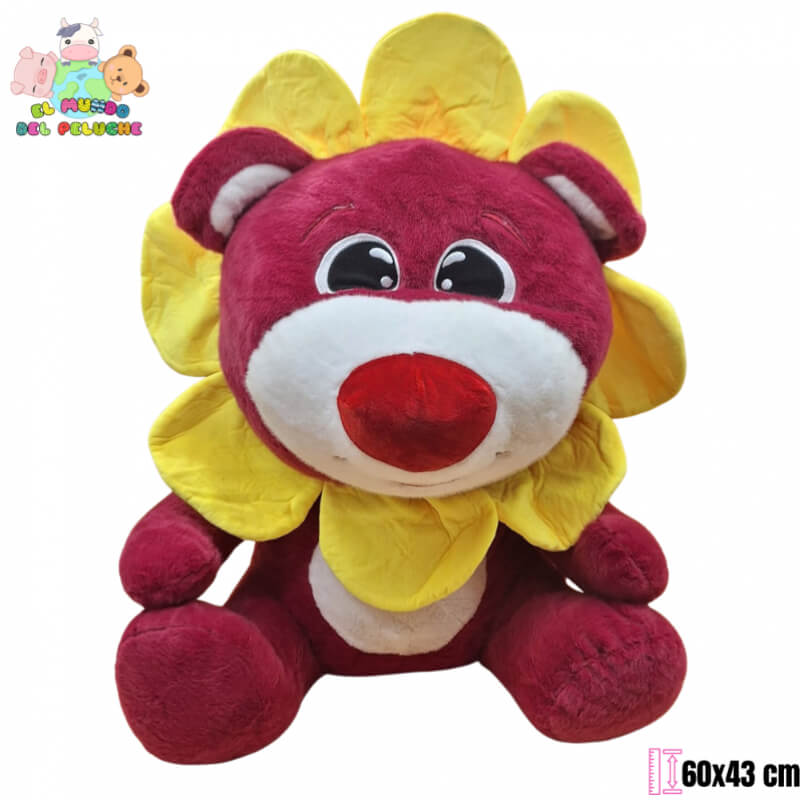 Oso de Peluche Lotso Sentado con Flor #4 | 60 x 43 cm | El Mundo del Peluche