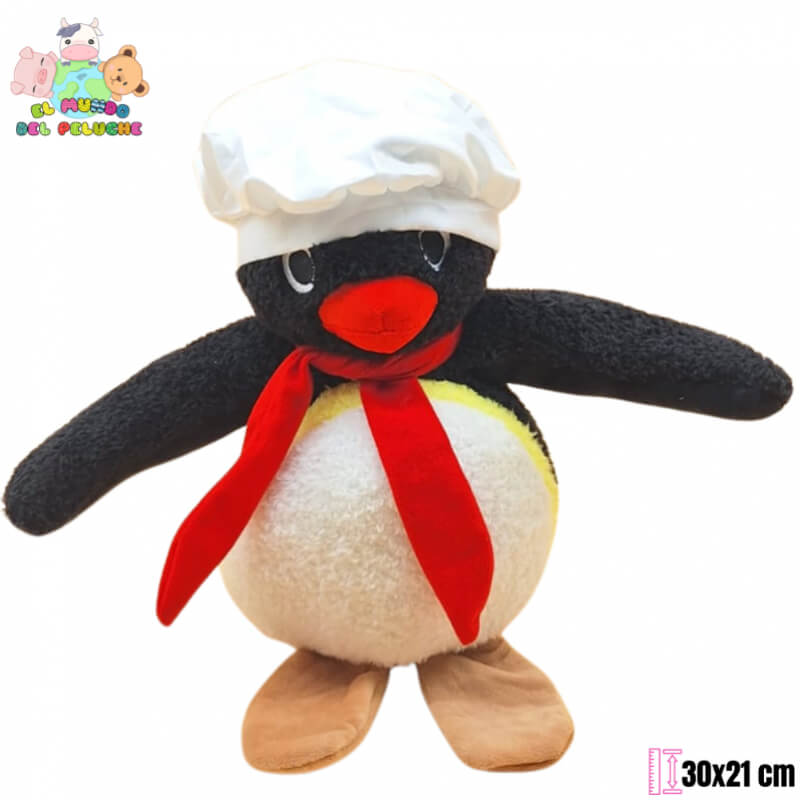 Peluche Pingüino Pingu Panadero | 30x21 cm | El Mundo del Peluche