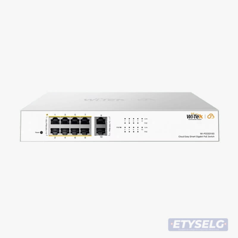 SWITCH GIGABIT 8 PUERTOS POE + 2 UPLINK CLOUD MANAGED WITEK WI-PCES310G