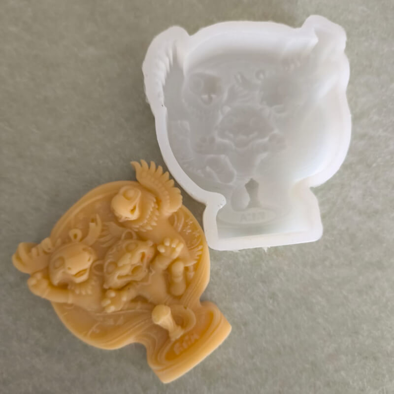 Molde de silicona de Mascotas del mundial para uso en velas, chocolate, jabón, alimentos, velas, resina, yeso.