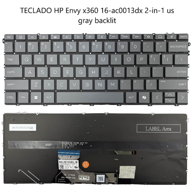 TECLADO HP Envy x360 16-ac0013dx 2-in-1 us gray backlit