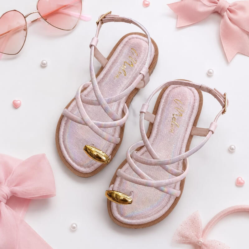 Sandalias Niña Rosadas Tornasol